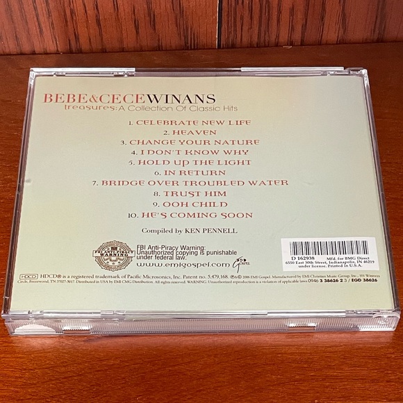 BeBe Winans & CeCe Winans Treasures:A Collection of classic Hit CD Released 2006 - Picture 4 of 5